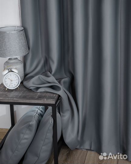 Шторы блэкаут Амадео серый новые пошив