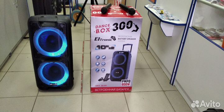 Eltronic 20-14 мощная колонка с двумя радиомикр