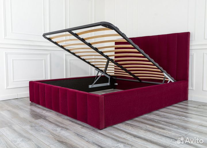 Кровать с подъемным механизмом 160х200 бордо