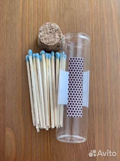 Спички цветные 7,5см в стеклянной колбе для свечей