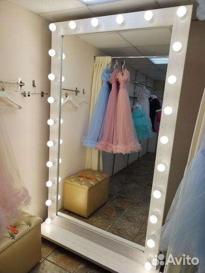 Гримерное зеркало с лампочками