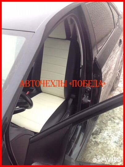 Чехлы Volkswagen Polo 1 из экокожи чёрно-белые