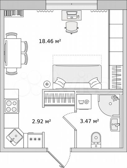Квартира-студия, 25,9 м², 2/15 эт.