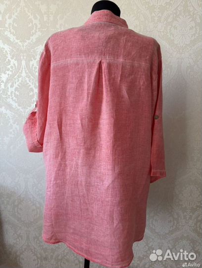 Рубашка / блузка с вышивкой Италия 100% Лен L/XL