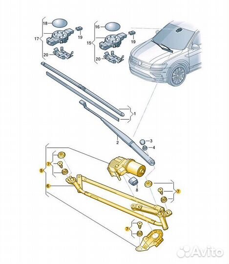 Трапеция стеклоочистителя Skoda Kodiaq dbgc 2019