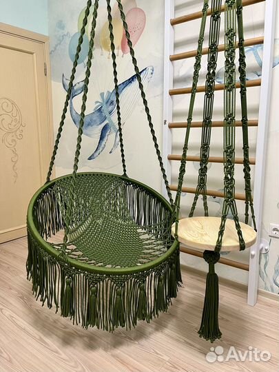 Качель Бохо, подвесной столик и подвес для кашпо