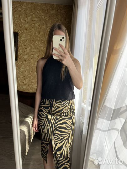 Черный топ Zara халтер