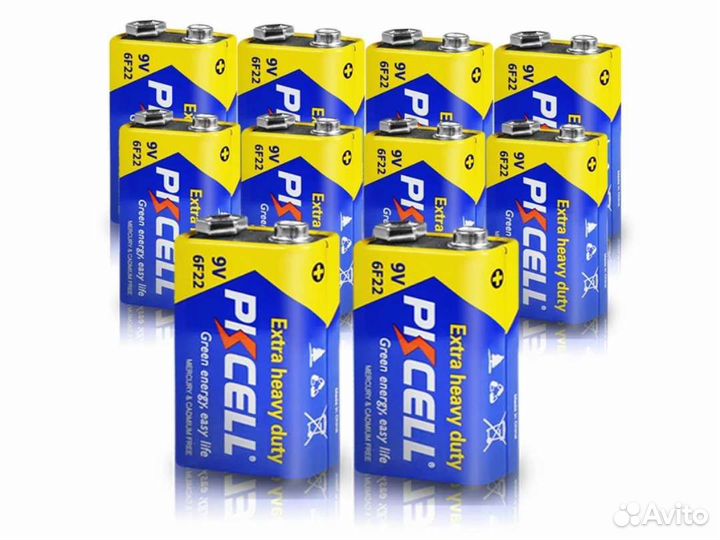 Батарейки pkcell CR2032 3V Таблетка; 6F22 9V Крона