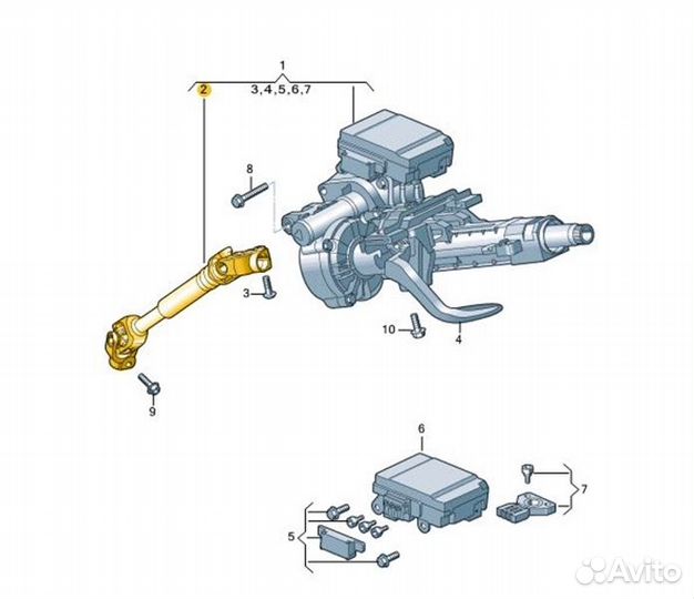 Рулевой карданчик Volkswagen Polo cwva 2021