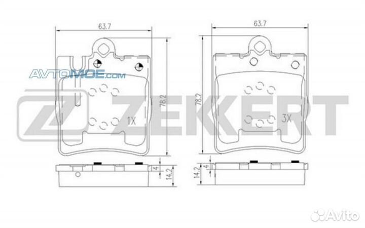 Колодки торм. диск. задн. MB C-Class (203) 00- CLC