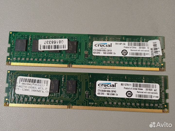 Ddr3 4 gb 12800S 1600MHZ для пк