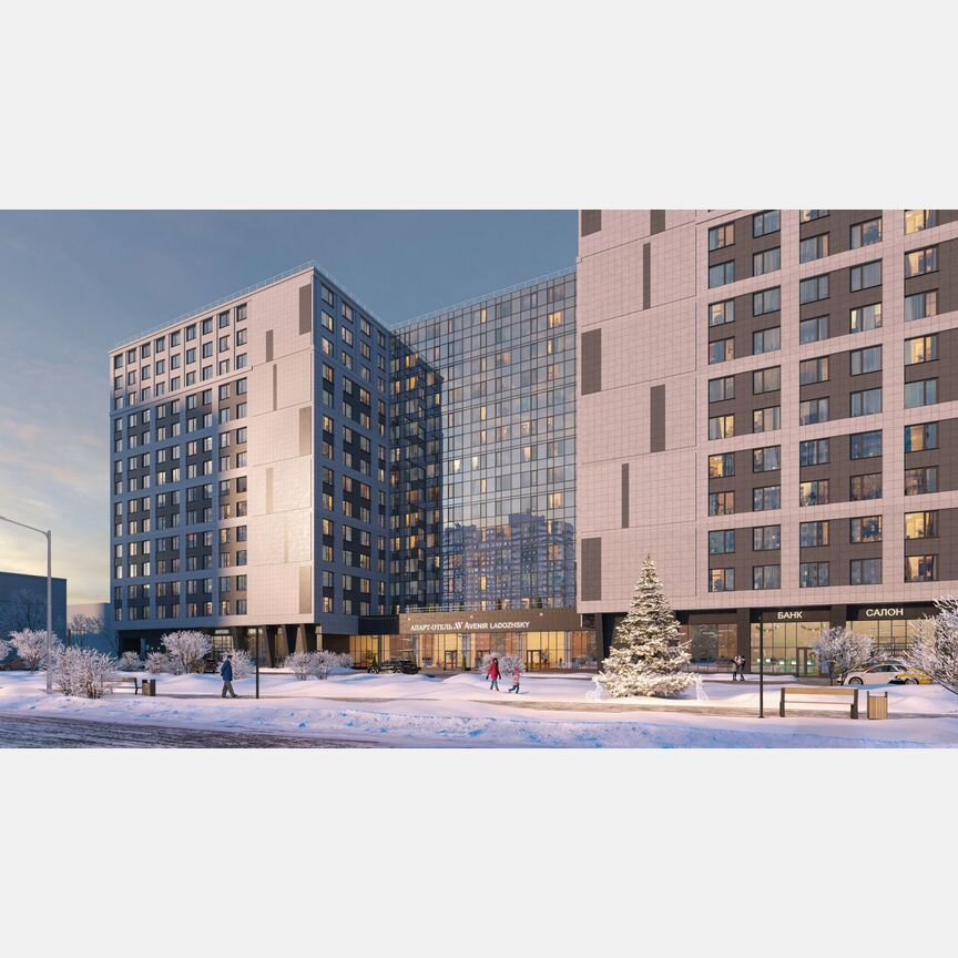 Апартаменты-студия, 43,3 м², 7/14 эт.