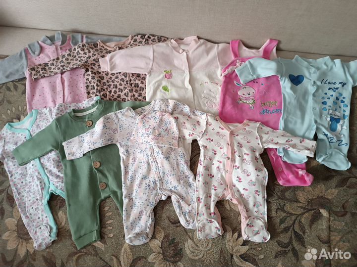 Вещи пакетом на девочку новорожденную 50 56 62
