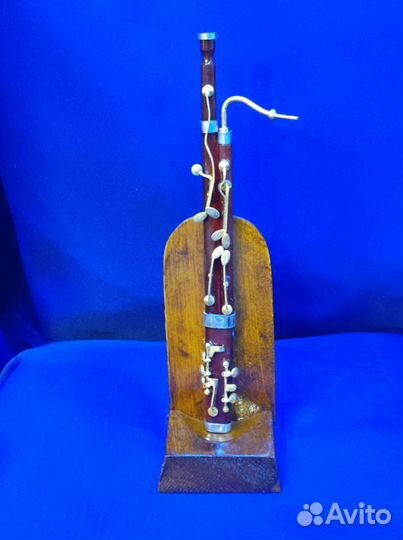 Миниатюра музыкального инструмента фагот 15 см