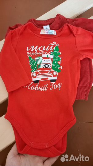 Новогодний свитер c&a 74 + боди