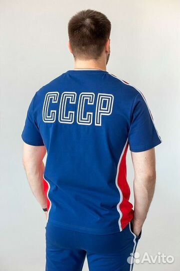 Синяя футболка с гербом СССР