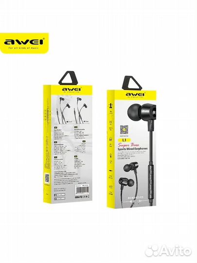 Вакуумные наушники Awei L1 Super Bass