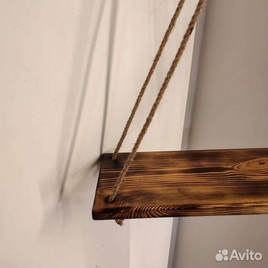 Полка подвесная натуральное дерево