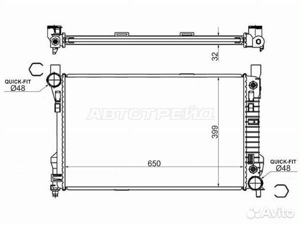 Радиатор mercedes C-class W203 00-07, mercedes CLK-class C209 02-09, mercedes SLK-class W171 04