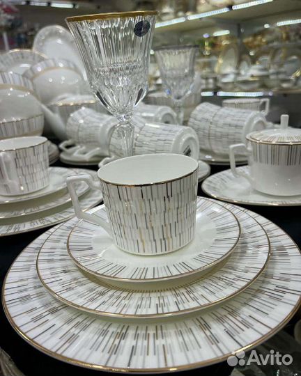 Набор тарелок 18 шт Lefard Aurora костяной фарфор