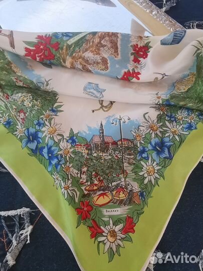 Эдельвейс Горянка шёлковый ацетат платок