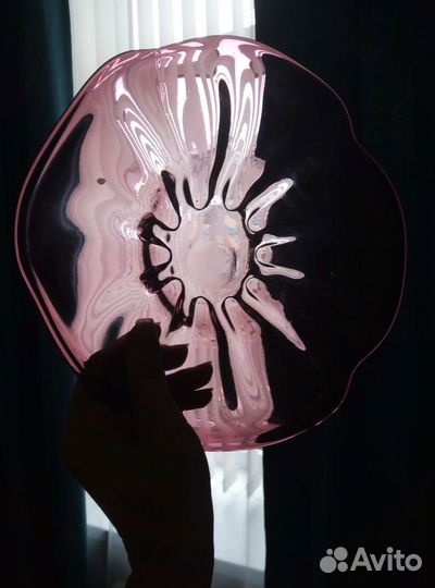 Фруктовница вазочка винтаж цветное стекло