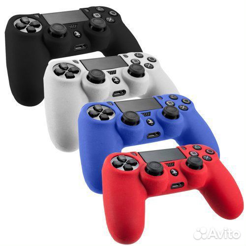PS4 Силиконовый чехол для DualShock 4, красный