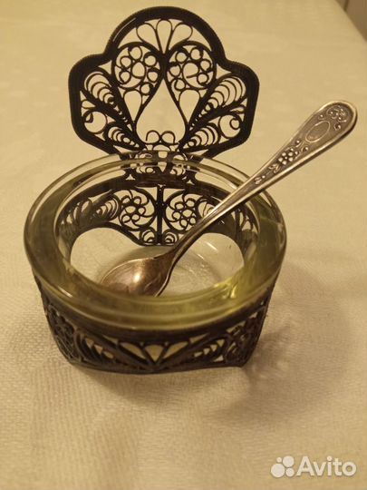 Солонка мельхиоровая
