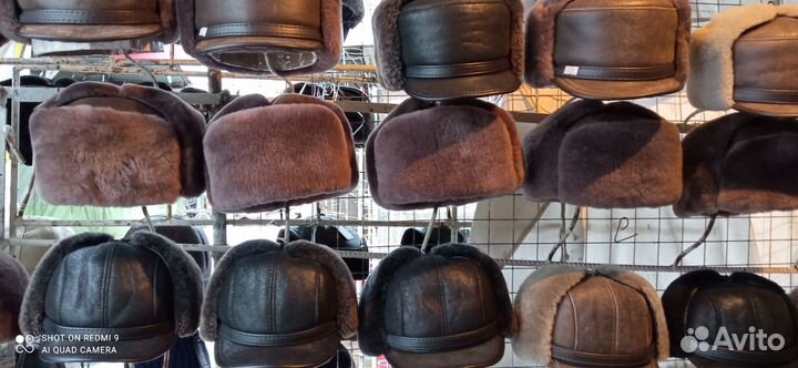 Шапки меховые,кепки,кожа,мутон и др, мех шарики