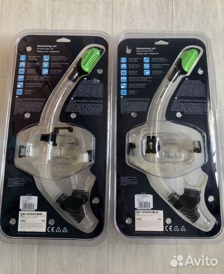 Маска для плавания снорклинга с трубкой