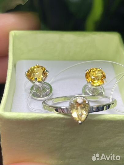 Серебряные украшения с цитрином