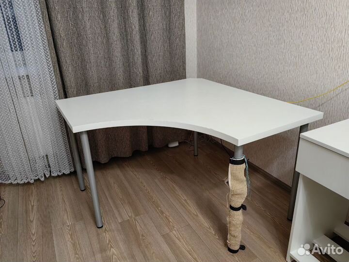 Угловой стол - белый икеа линнмон / адильс