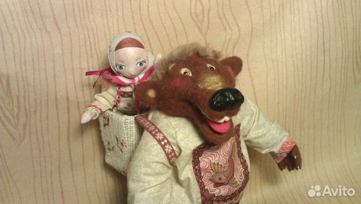 Коллекционная авторская игрушка Маша и медведь