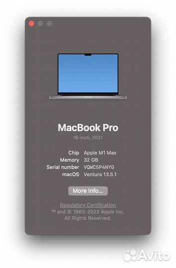 Apple MacBook Pro 16 m1 max 32gb 1tb