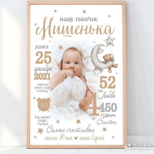 Детская метрика, постеры, шокобоксы