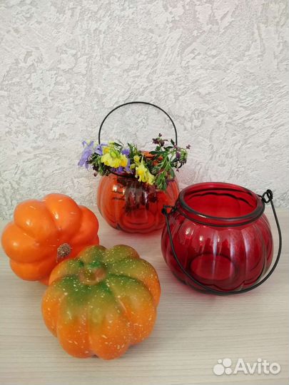 Тыквы из стекла и керамики