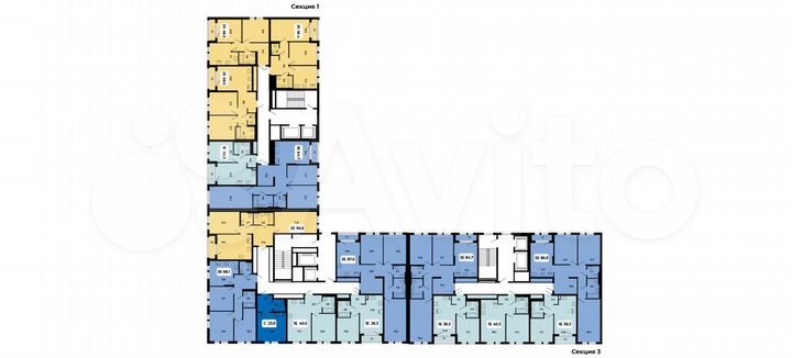 3-к. квартира, 68,1 м², 19/19 эт.