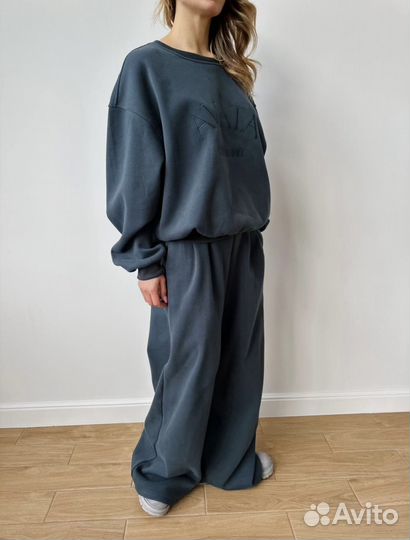 Спортивный костюм оверсайз юкнский серый