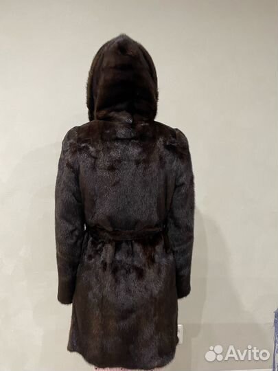 Шуба норковая с капюшоном