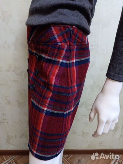 Юбка теплая клетка,р.44(38)