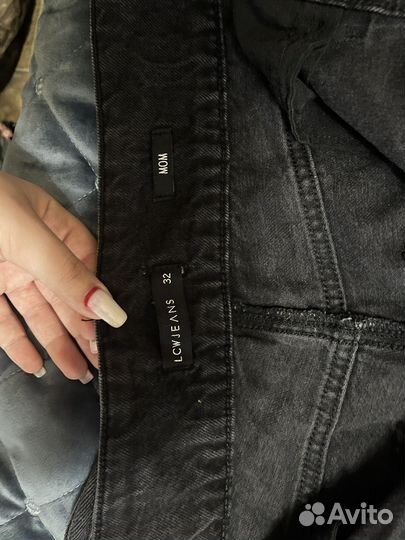 Джинсы черные широкие