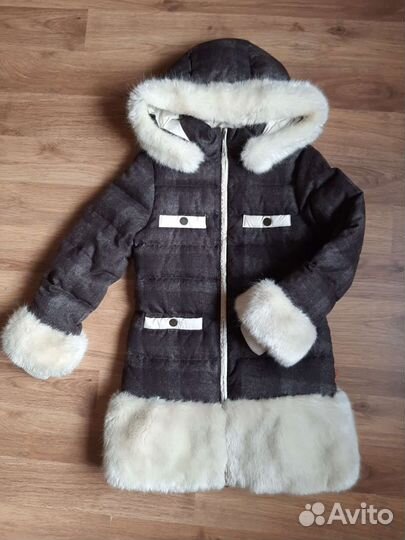 Пуховик/пальто зимнее для девочки (128)