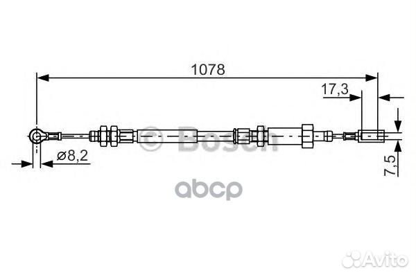 1 987 482 002 трос ручника Fiat Ducato, Peugeo