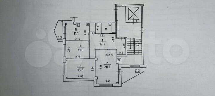 3-к. квартира, 86 м², 3/9 эт.