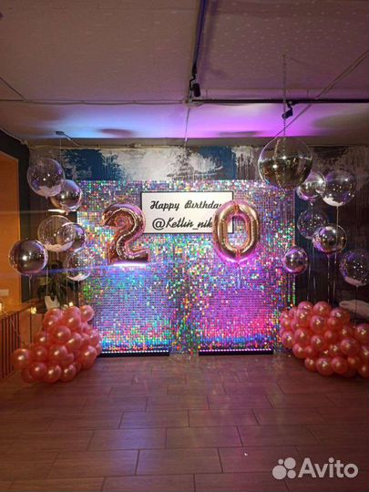 Фотозона из пайеток на юбилей,никах,свадьбу
