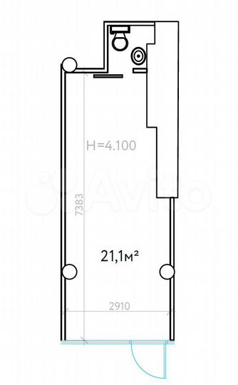 Продажа торговой площади у метро, 21.1 м²