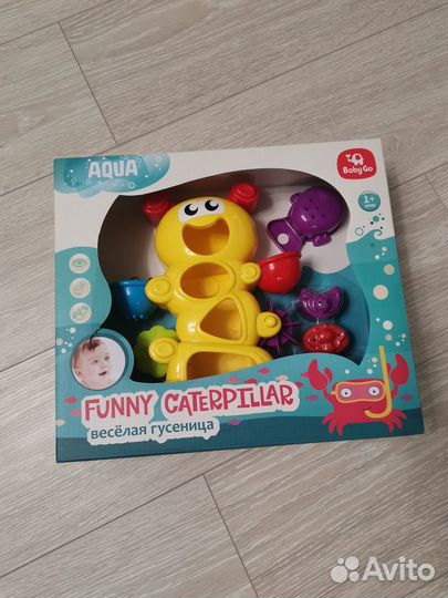 Baby GO игрушка для ванны гусеница новая