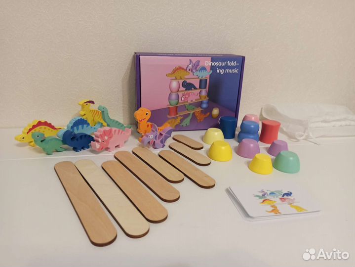 Новый Деревянный конструктор балансир Динозавры