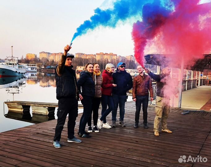 Цветной дым красный, заряд 0,8 дюйма, профи, высок