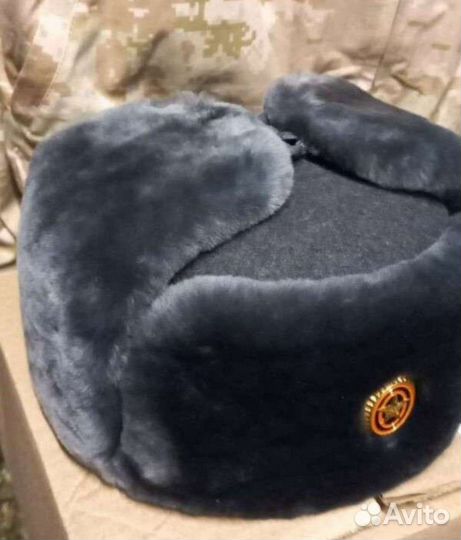 Шапку ушанка зимняя Офицерская овчина меховая